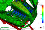 Moldflow MPi  Mpi midplane model of an automotive instrument panel. 