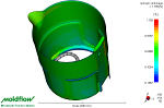 Click to view Moldflow Warpage Analysis Results. - Shrinkage results indicate isotropic shrinkage throughout the part based on the material and process conditions selected. 