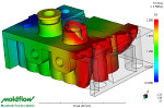 Insert, overmolding and in mould decoration simulation using Moldflow 3D analysis software. 